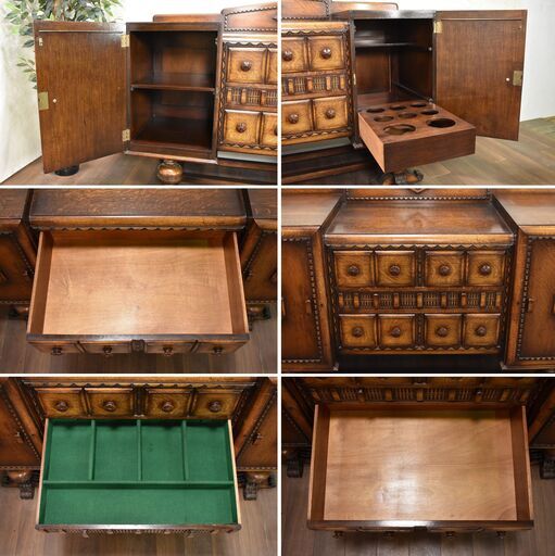 店使用】≪yt1087ジ≫ 英国アンティーク調 サイドボード バルボス  