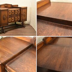 【店使用】≪yt1087ジ≫ 英国アンティーク調 サイドボード バルボスレッグ 幅170cm 大型 イギリス/ヴィンテージ/キャビネット 60106-06