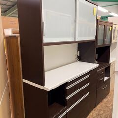 レンジボード　食器棚　松田家具　木製　ソフトクローズ　スライド扉　貝塚　二色浜　クリーニング済み