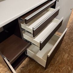 レンジボード　食器棚　松田家具　木製　ソフトクローズ　スライド扉　貝塚　二色浜　クリーニング済み