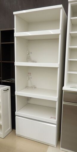 松田家具 レンジボード 高200 幅70cm ホワイト 鏡面仕上げ  /札幌市清田区