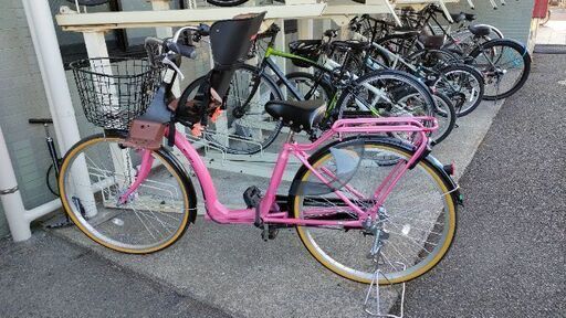 子ども乗せ自転車（3人乗り可）ふらっか〜ずキュート前チャイルドシート付き