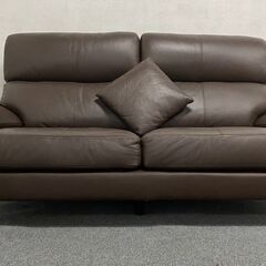 ニトリ/NITORI 3人用本革ソファ NポケットA16 ダークブラウン ポケットコイル 分解可能 中古家具 店頭引取歓迎 R7878