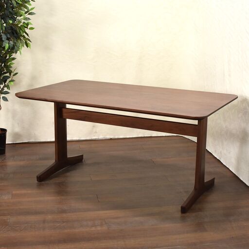 【ヤ取終了3/21】≪yt1090ジ≫ 柏木工/KASHIWA ダイニングテーブル T4073W 幅150cm 奥行150cm ウォルナット材 2019年製造 飛騨高山 60110-12