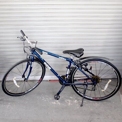 T753) 【防犯解除済】GIOS MISTRAL 700C 子供用 女性 クロスバイク アルミフレーム 3×8段 24速 400mm ミストラル ブルー SIMANO 自転車