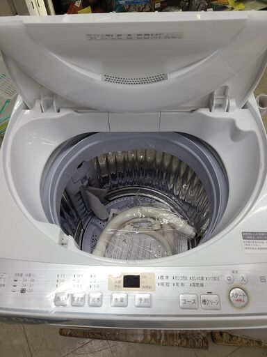 J4292 6ヶ月保証付き！　SHARP　シャープ 6.0kg洗濯機 ES-GE6C-W 2019年製 動作確認、クリーニング済み　【リユースのサカイ柏店】