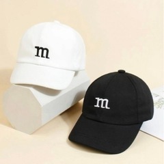【新品未使用】キッズ帽子 キャップ 白黒 m&m's 2個セット