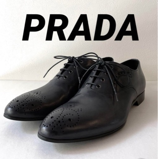 極美品【PRADA】正規品/シューズ/革製/ブラック/ネイビー/付属品セット
