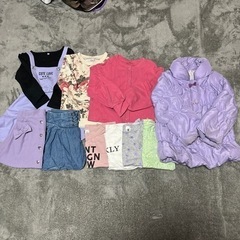 120 女の子14点まとめて　冬服　薄手Tシャツ　裏起毛トレーナ...