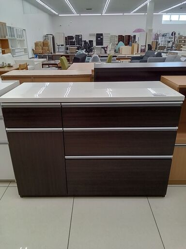 ★ジモティ割あり★  レンジ台 ダークブラウン H86×D51×W120 クリーニング済み HJ2034