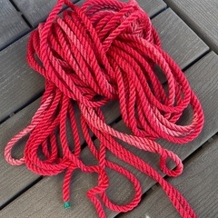 赤いロープ　長さ約10m 太さ直径約8mm