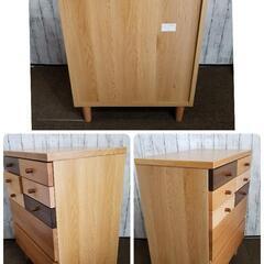 【極上品】マルヨシ民芸家具 チェスト W600 D400 H770 ARLE   日本製 5段 木製 デザインチェスト 小引出し付き ルンバ対応 引き出し 五段 横幅 60cm 奥行 40cm 高さ 77cm インテリア 収納家具 リビング収納 北欧 モダン