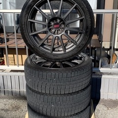 最終値下げ！　SUBARU用スタッドレスタイヤ＋ＳＴＩブラックホイール　225/45R18　PCD100　5穴 最終値下げ！ SUBARU用スタッドレスタイヤ＋STIブラックホイール