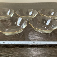 (中古)金縁ガラス製小鉢5枚セット
