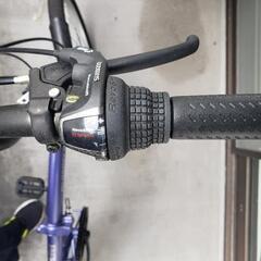 お値段相談可。変速付き折り畳み自転車 パープル