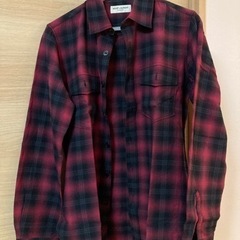 SAINT LAURENT PARIS タータンチェック長袖シャツ レッド SAINT LAURENT PARIS タータンチェック長袖シャツ レッド