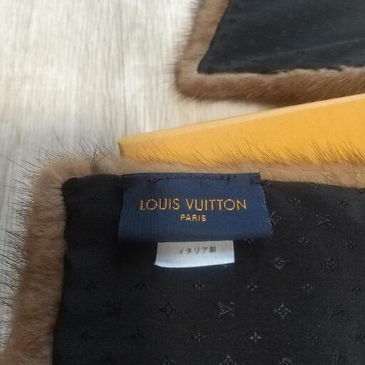 極美品 ルイヴィトン エシャルプ ヴィゾン ミンクファーマフラー