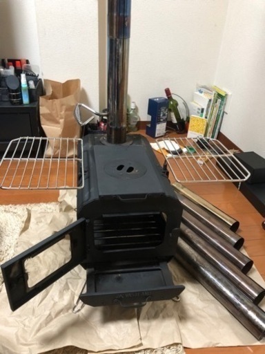 小型(ソロ用)薪ストーブ 延長煙突3本付き