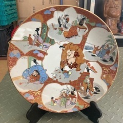 有田焼 肥前国 色絵七福神文皿 飾り皿 直径40㎝ 七福神