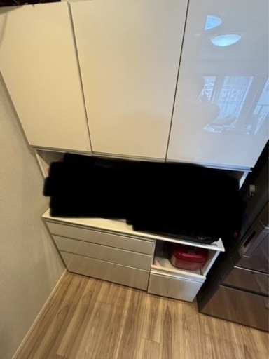 値下げ　食器棚　キッチンボード白　パモウナ　幅120cm