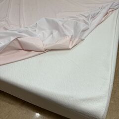 【ダブルベッド3点】フレーム、マットレス、マットカバー（状態よし✨）