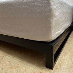 【ダブルベッド3点】フレーム、マットレス、マットカバー（状態よし✨）