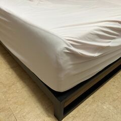 【ダブルベッド3点】フレーム、マットレス、マットカバー（状態よし✨）