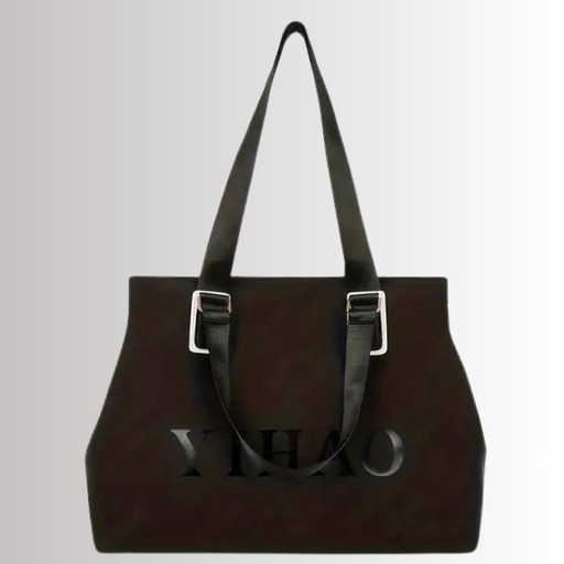 【トートバッグ】ブラック　黒　大容量　ナイロン　レディースバッグ　カジュアル　シンプル　ジッパー　マザーズバッグ