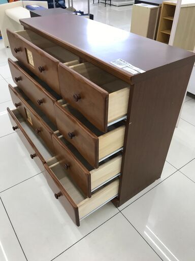 ★ジモティ割あり★ ㈱三友ファニチャー チェスト ナチュラルブラウン H135×D46×W80.5 クリーニング済み HJ2038 ☆ジモティ割あり☆ ㈱三友ファニチャー チェスト ナチュラルブラウン