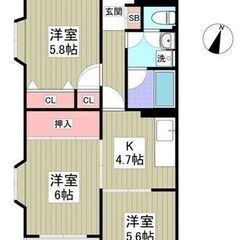 💚駐車場１台税別11,000円（先着順）！💚3K / 50.87㎡ 💚💰敷金/礼金0ヶ月 / 0ヶ月💚東武伊勢崎・大師線「せんげん台」駅 徒歩4分💚💚Sの画像