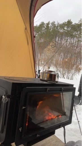 薪ストーブ煙突セットバック付きロマンチカル薪ストーブ横出し　ピザオーブン脚長さん付き　キャンプや、家の暖炉に