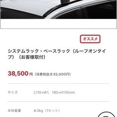  トヨタRAV4 50系純正ベースラック（ルーフオンタイプ）