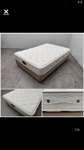 展示品>シモンズダブルベッドマットレスのみ T7593☆展示極美品