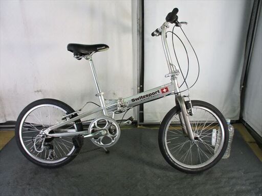 D286★10000円★　折りたたみ中古自転車　アルミ軽量　シルバー　7段変速【20インチ 】