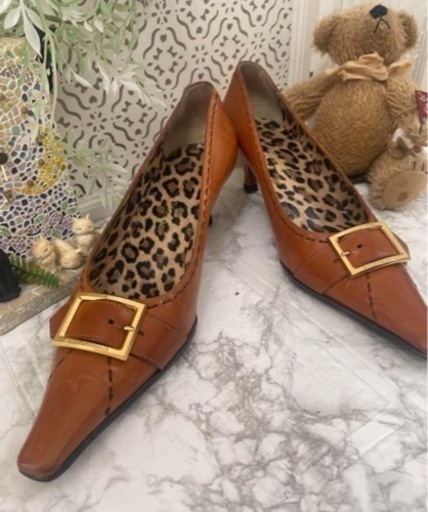 美品　DOLCE \u0026 GABBANA パンプス レオパード　レザー　23