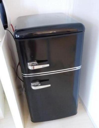 値引き可！　冷凍冷蔵庫　81L 冷蔵庫　ブラック　冷凍　黒　小型　レトロ　アイリスプラザ ノンフロン