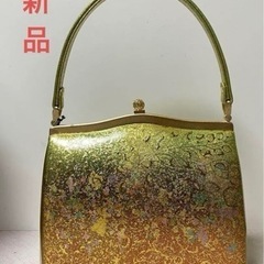 新品　和装バッグ 美品 優品 フォーマル 草花 金色 和装小物