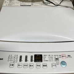 【商談成立】洗濯機　Hisense HW-E4503