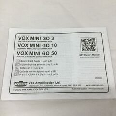 【北見市発】VOX MINI GO 50 VMG-50 2020年製 黒 スピーカー搭載 アンプ (E2391saykY)