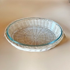 パイレックス 耐熱ガラス カゴ付き 耐熱皿 グラタン皿