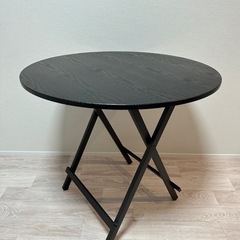折りたたみダイニングテーブル 円形 黒 美品