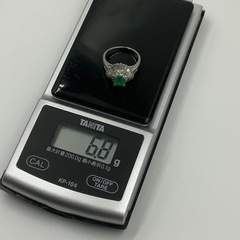 売り切れました。Pt900 プラチナ900 エメラルドリング ダイヤモンド 