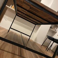 カフェ風テーブル アイアン脚アンティーク 古材