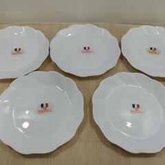 未使用　白皿　５枚セット　MADE IN FRANCE 　0129-2