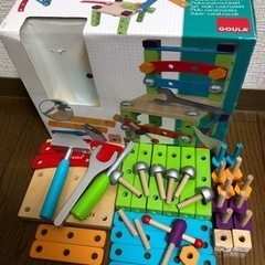 知育玩具 木製 大工さん おもちゃ GOULA 組み立て式 椅子セット