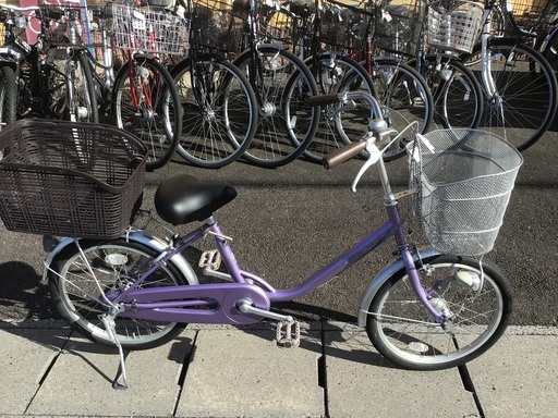 小柄の方用　20インチ　後ろカゴ付　整備済　中古自転車