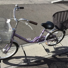 20インチ　整備済中古自転車　後ろカゴ付  オートライト 小柄な方に