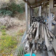 小屋の丸太？