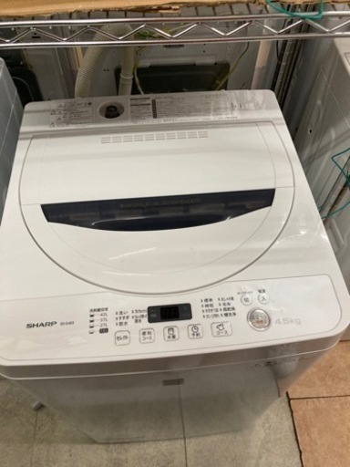 SHARP 全自動洗濯機 ES-G4E3-KW  4.5㎏　リサイクルショップ宮崎屋　佐土原店　24.1.29F