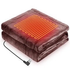 ①電気毛布 ブラウン 150×80